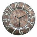 Eangee Home Design Brown Decor Wall Clock with White Letters m1500